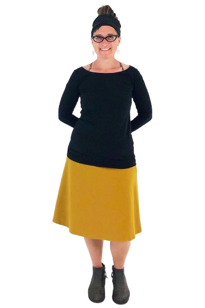 BASIC KNIT Circle Skirt - Black – TeelaNYC